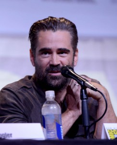 Colin Farrell no painel de "Animais Fantásticos e Onde Habitam" da San Diego Comic Con, 2016. Getty Images